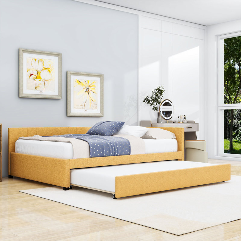 Verlinda Upholstered Daybed, Yellow