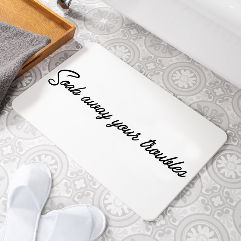 Non-Slip Shower Mat, White