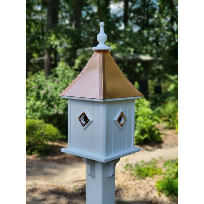 Cabane à oiseaux en cuivre, résistante aux intempéries, avec 4 compartiments gigognes avec protecteurs de prédateurs
