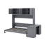 Grand lit escamotable avec bureau, tablettes et armoires