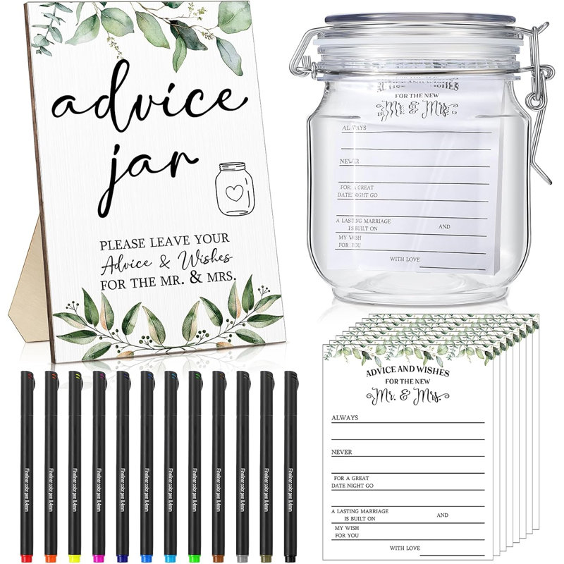 114 pièces Conseils et cartes de vœux - Décoration de douche nuptiale, jeux de douche nuptiale hilarants