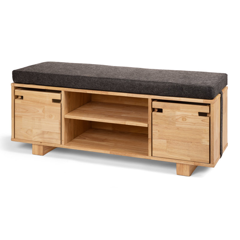 Banc de rangement pour chaussures d'entrée, robuste, réglable avec coussin
