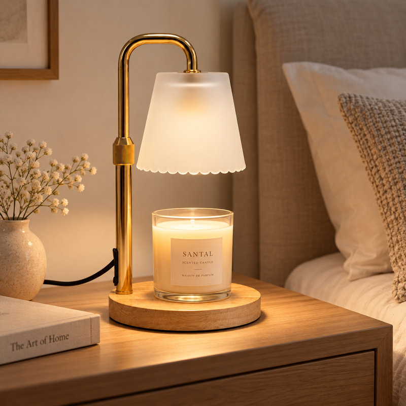11.42 " Glass and Iron Wax Warmer