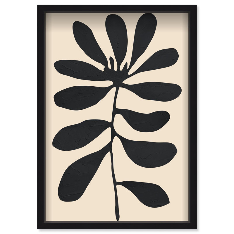 Oliver Gal Fronds of Nightfall III Abstract - Luxury Shadowbox Framed Wall Art, Black, 31.5" H x 21.5" W