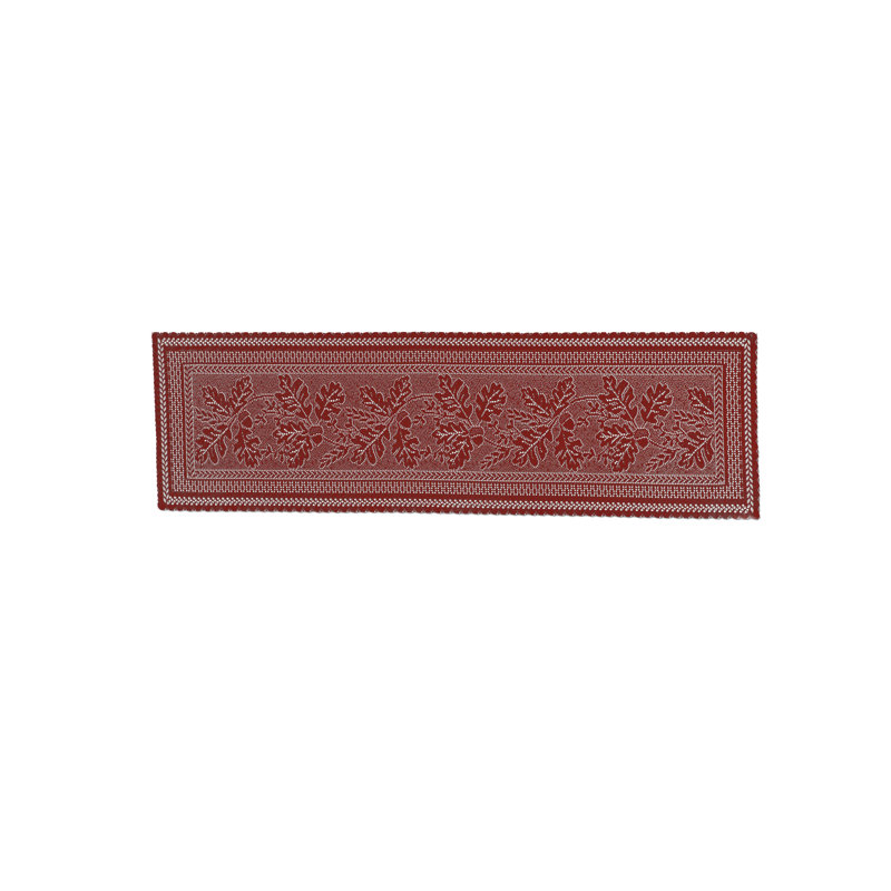 Shireen Floral Lace Table Runner, 48" L x 14" W, Dark Paprika
