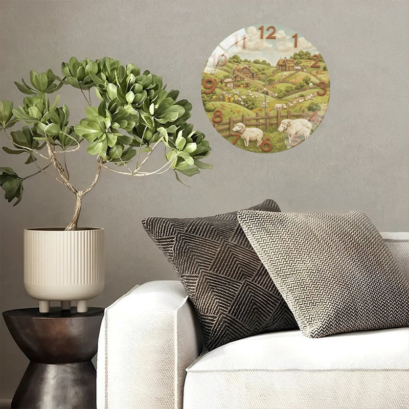 Horloge murale de ferme en verre