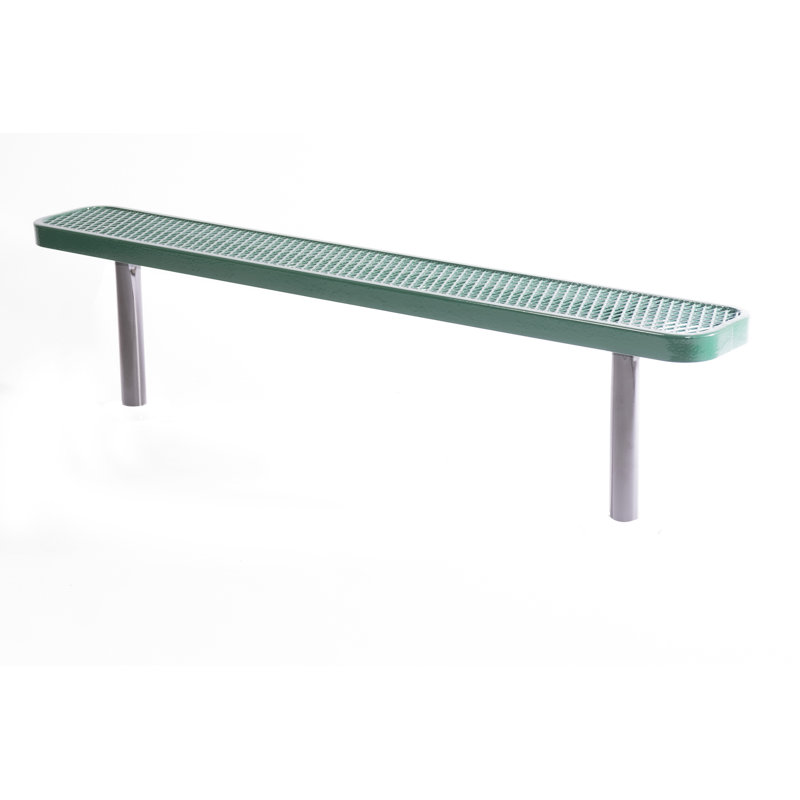 Banc revêtu de revêtement de sol, vert, déployé, 6 pi, sans dossier, enterré, Vert