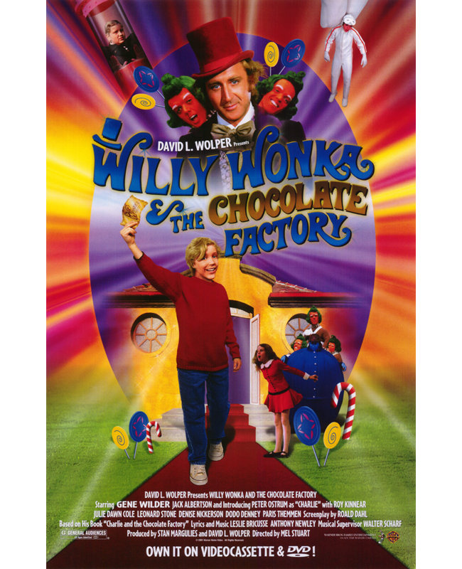 Willy Wonka et la fabrique de chocolat, H 40 po x l 26 po