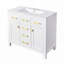 Meuble-lavabo avec lavabo en céramique, 4 tiroirs et 2 armoires-584800642