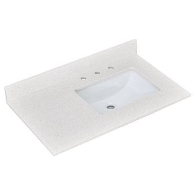 Plateau de meuble-lavabo simple 36 po avec lavabo en quartz 36 po
