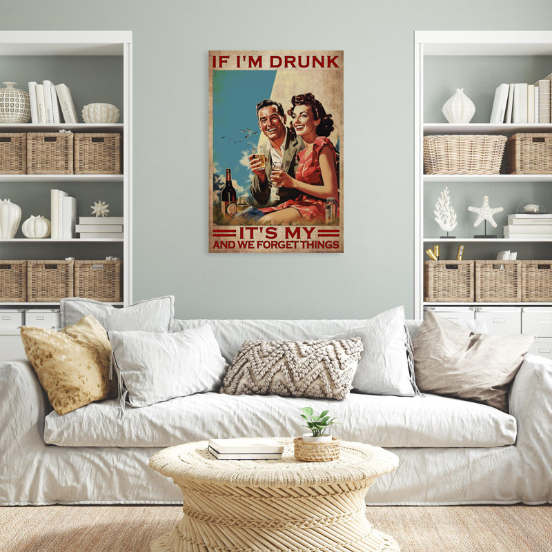 Its My And We Forget Things - Reproduction d'art graphique sur toile tendue 1 pièce, H 36 po x l 24 po x P 1,25 po