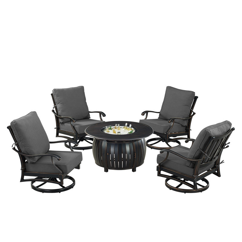 Malillani Outdoor 6 - Piece Conversation Set, Black