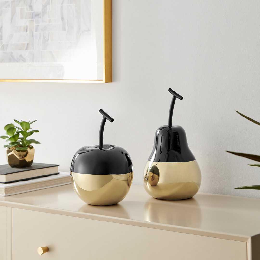 Vost Dipped Fruit Decorative Accent Ceramic Sculpture Figure Set Of 2 Mercer41 