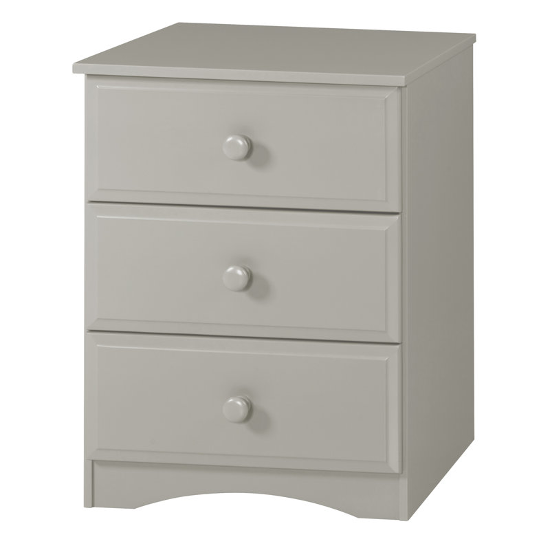 Commode 3 tiroirs Alayna, gris