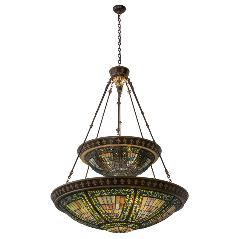 Fleur-de-lis 14 - Light Dimmable Tiered Chandelier