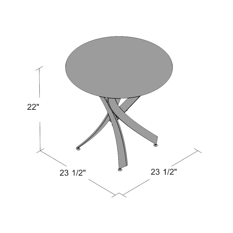 Table de bout Ehlert, Chrome