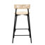 2 tabourets de comptoir en corde de papier tissés à la main. Style Chaises de bar pour appartement. Structure en métal noir, siège blanc crème. Et fonctionnelle à la maison. Polyvalent. Facile à installer