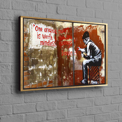 Toile abstraite inspirée de Banksy