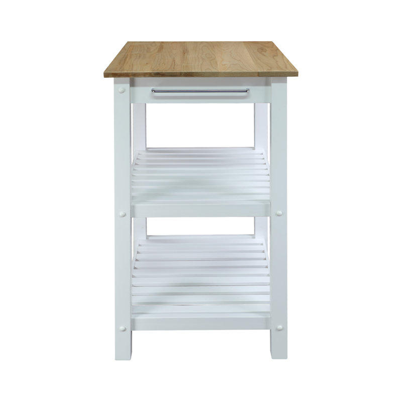 Herriott 23'' Wide Prep Table with Solid Wood Top, White