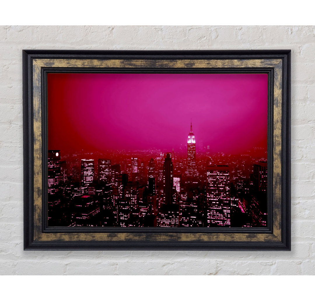 New York City Pink Skies - Einzelner Bilderrahmen Kunstdrucke