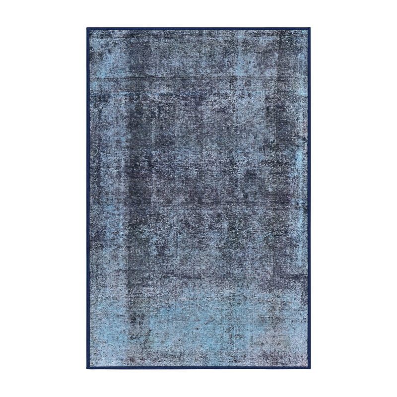 Tapis abstrait bleu / gris Retrospec, Rectangle 5 pi x 7 pi