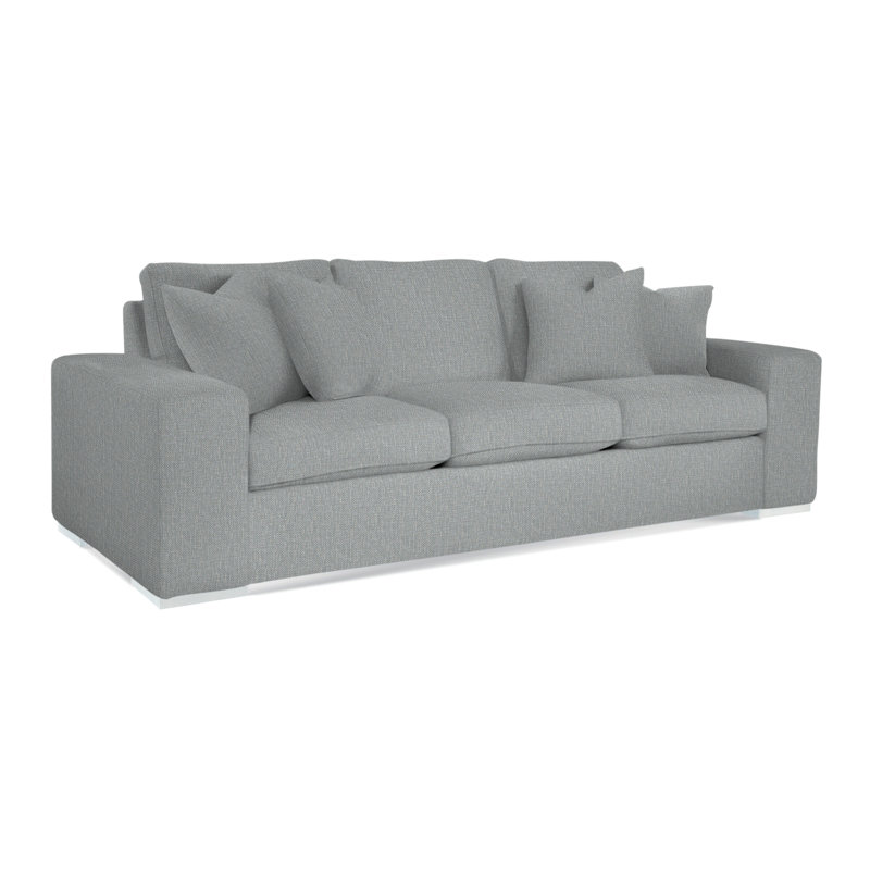 Memphis Sofa, Frost White , Brown Geometric, 0456-33