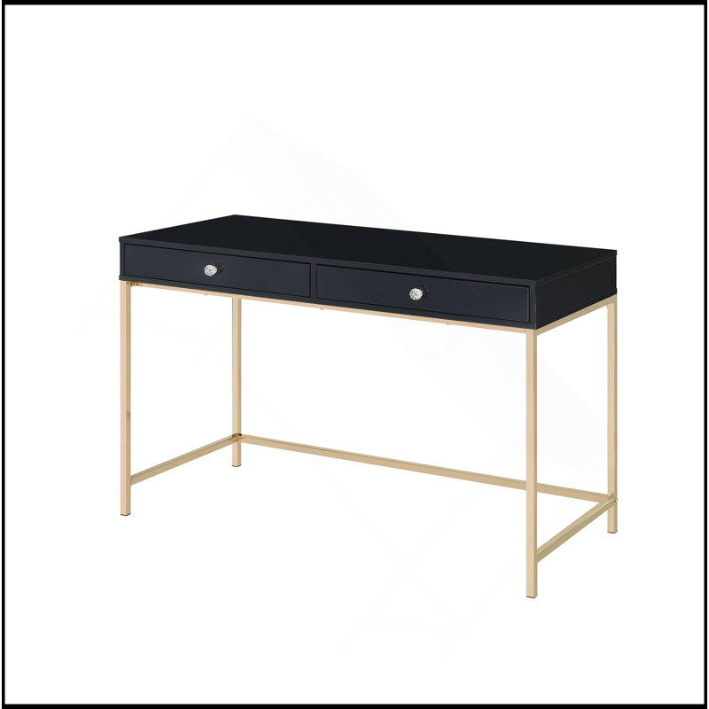 Black High Gloss Writing Desk