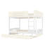 Lit superposé double au-dessus de double blanc et blanc cassé avec gigogne simple TG et échelle droite-1666434114-1666434142