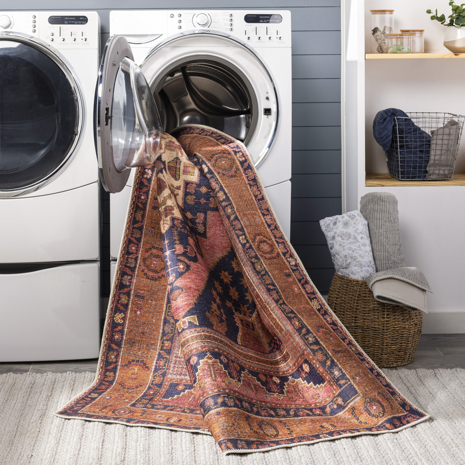 Westlake Machine Washable Oriental Rug, Rectangle 7'10" x 10'2"