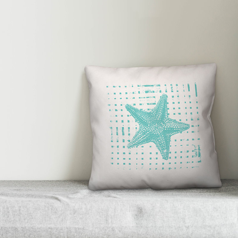 Coussin de mer abstrait, 16 po x 1 po, Pas de bourre