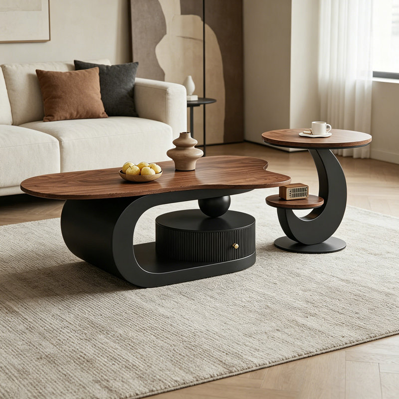Table basse vintage French Cream, Black