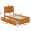 Lit plateforme en bois massif avec pied de lit et gigogne Portland-96140454