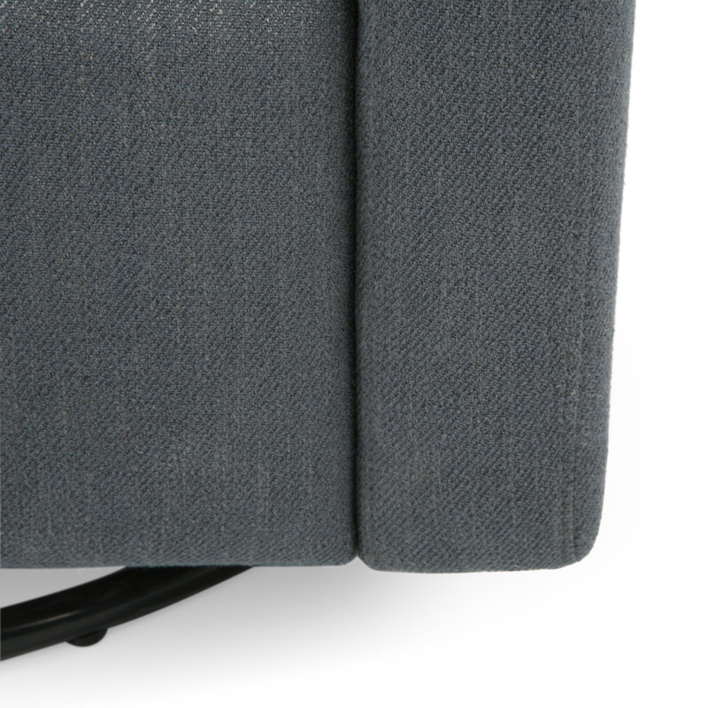 Charcoal Upholstered Swivel Recliner with Wingback Design