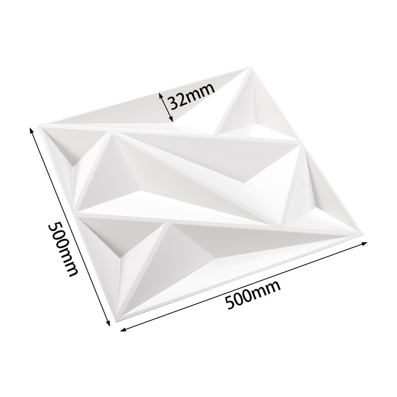 12 Pack Decorative 3D Wall Panels White Diamond Design PVC