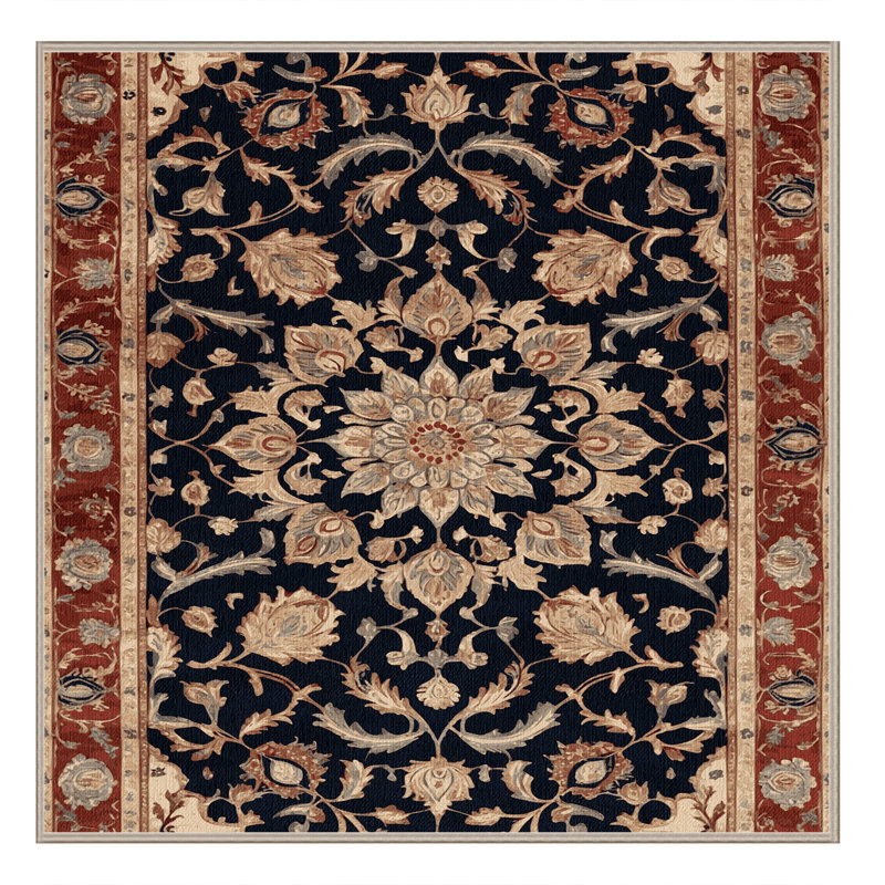 Tapis brun lavable à la machine, Carré 5 pi