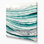 Toile horizontale rayée turquoise, gris clair et vert