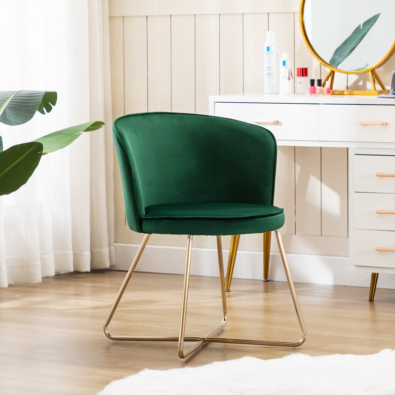 Fauteuil demi-tonneau 19,7 po, Velours vert foncé