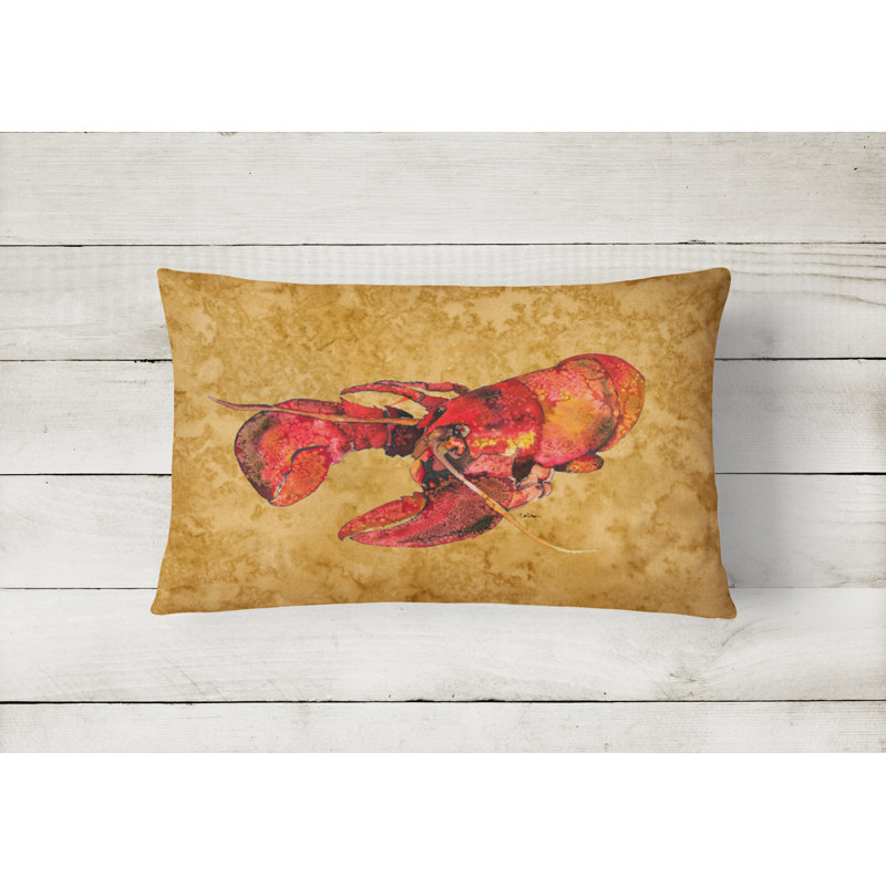 Lobster Outdoor Reversible Throw Pillow
