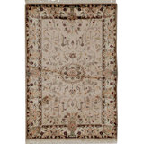 Hand-Knotted High-Quality Beige and Ivory Area Rug