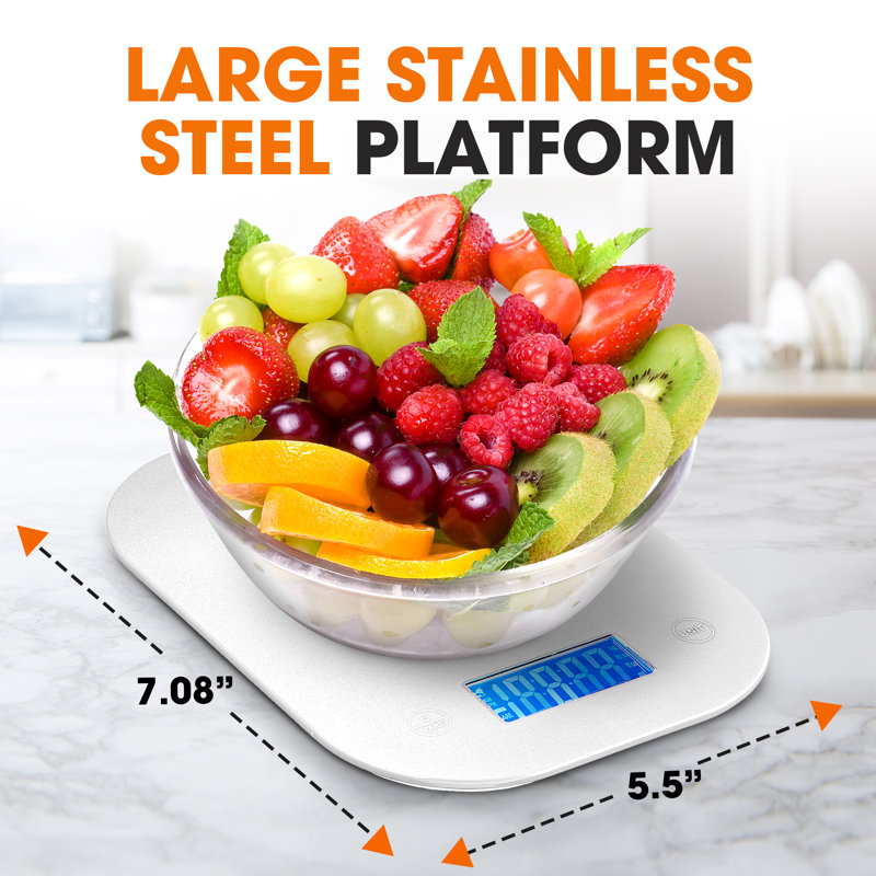 White High Precision Digital Kitchen Scale with LCD Display