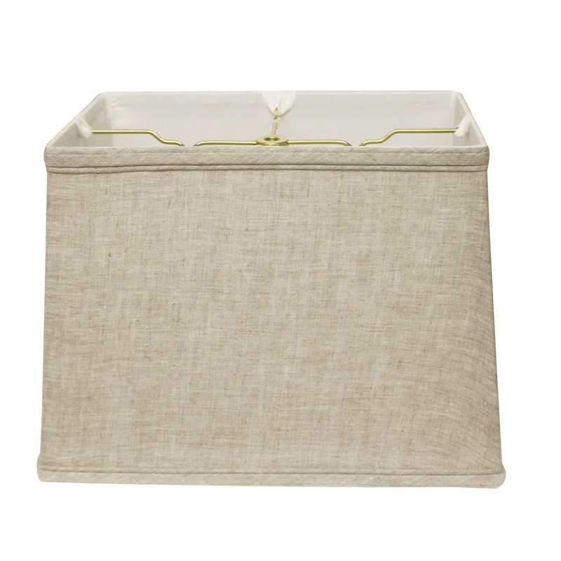 14" Pale Throwback Rectangle Linen Lampshade, Cream