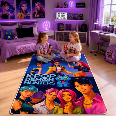 Tapis Kpop Demon Hunters pour filles, 47 po x 71 po Kpop Demon Hunters Merch