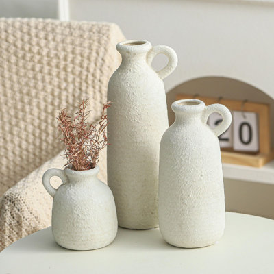 Ensemble de 3 vases rustiques avec poignées