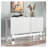 Entryway Console Table with Extendable Drop Leaf - Rustic Farmhouse Style for Small Spaces, White Solid Wood Dining