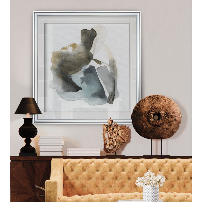 'Sand and Sky IV' - Painting Print, 27" H x 27" W x 1.5" D, Silver Framed