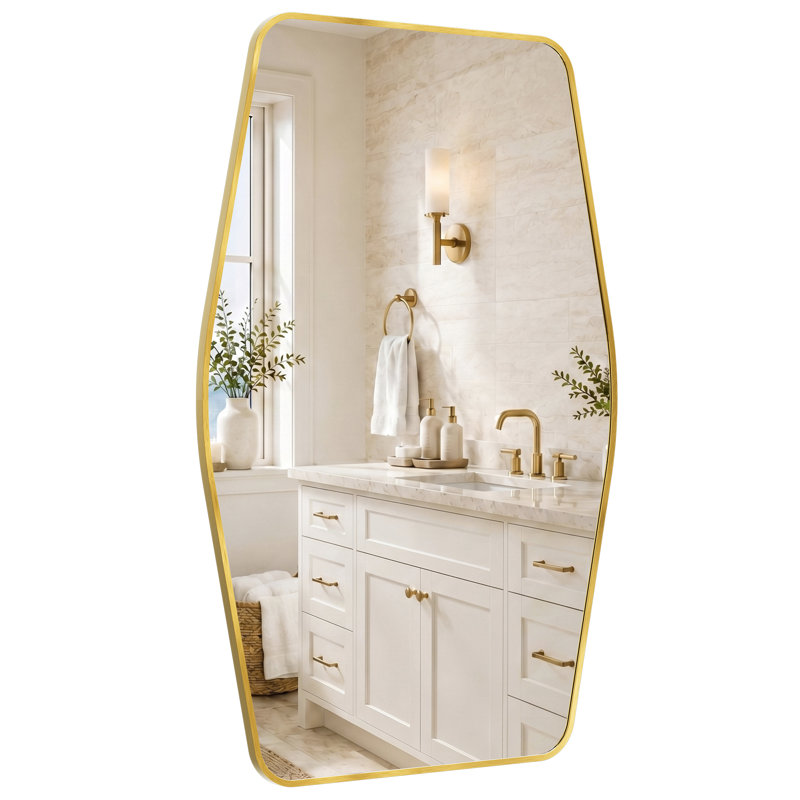 Miroir d'appoint Modern, Or brossé