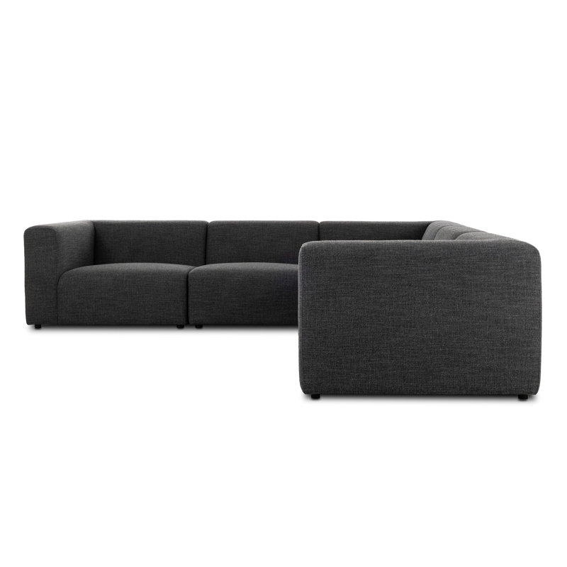 Lawndale Sectional, Saxon Charcoal Polyester Blend