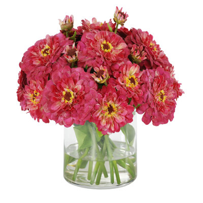 Zinnia In Glass Vase