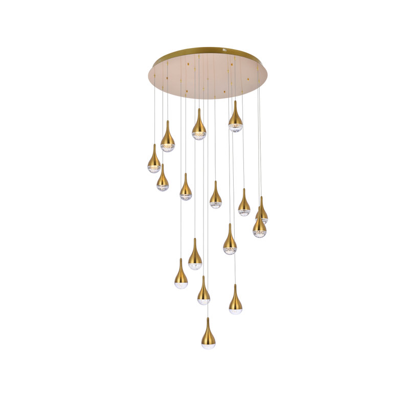 Carilyn - Light Pendant, Satin Gold, 9" H x 36" W x 36" D