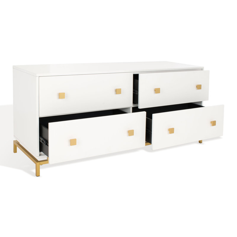 Commode 4 tiroirs Kalie, Blanc